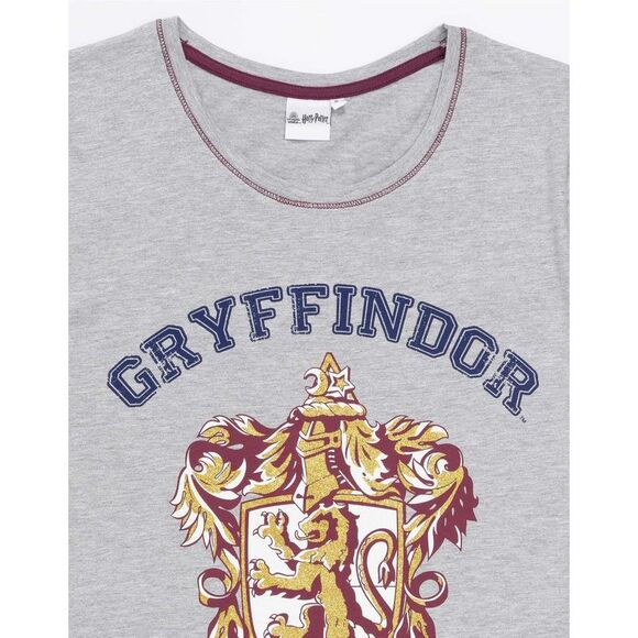 Harry Potter Womens/Ladies Gryffindor Long Pyjama Set / Gray/White/Maroon - Picture 6 of 6